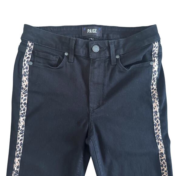Paige Jeans Women's Size 27 Black Hoxton Ankle Animal print Skinny 1096 - Picture 2 of 15